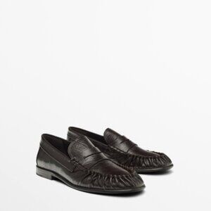 Massimo Dutti Embossed 100% Leather Loafers